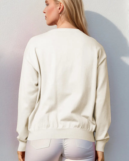 Double Take Full Size Nutcracker Sequin Long Sleeve Sweater