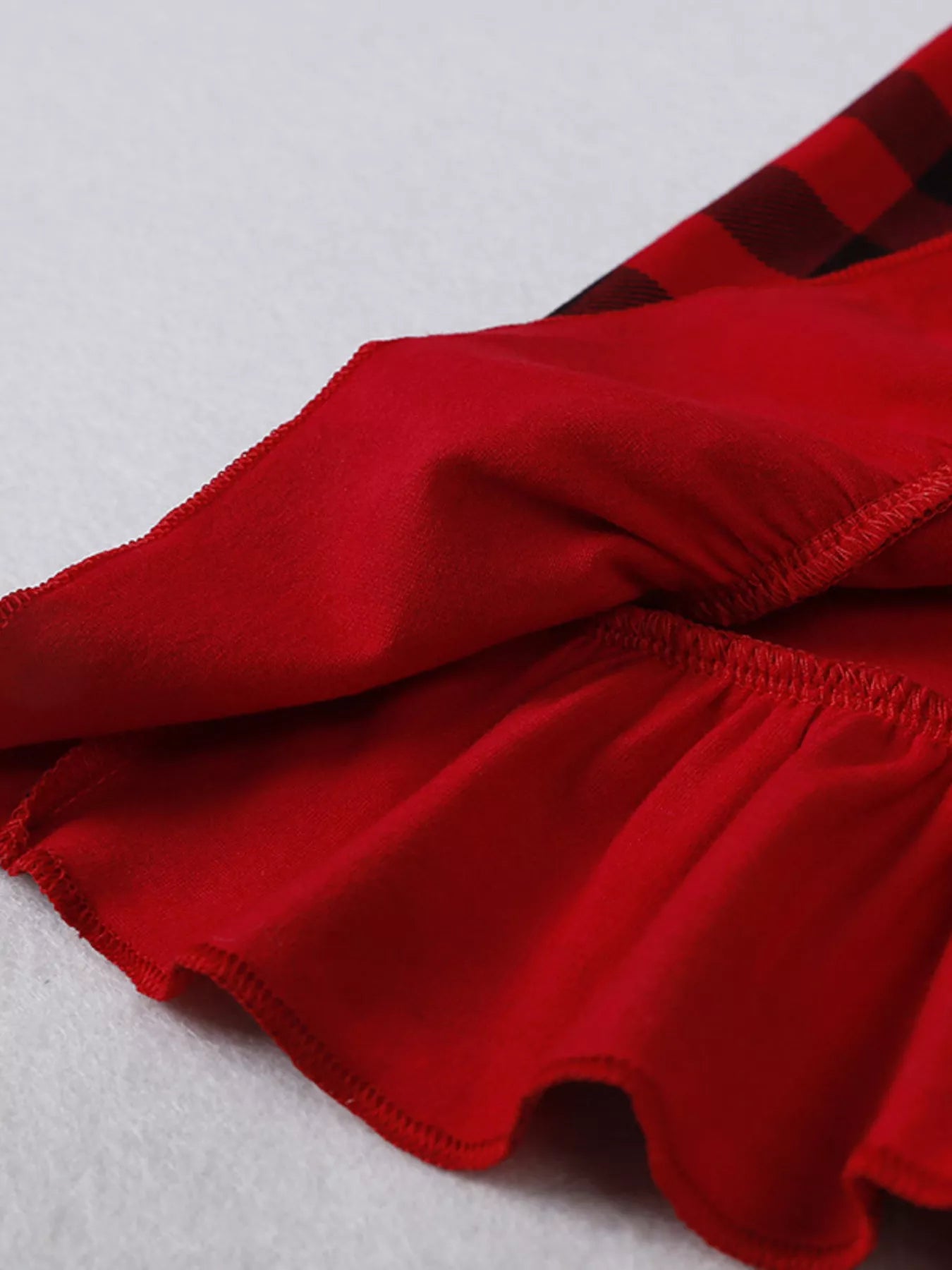 Children's Plaid Ruffle Hem Long Sleeve Dress