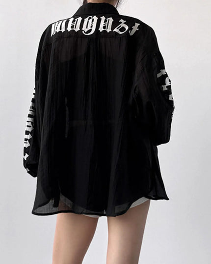 Button-Up Long Sleeve Oversized Shirt 