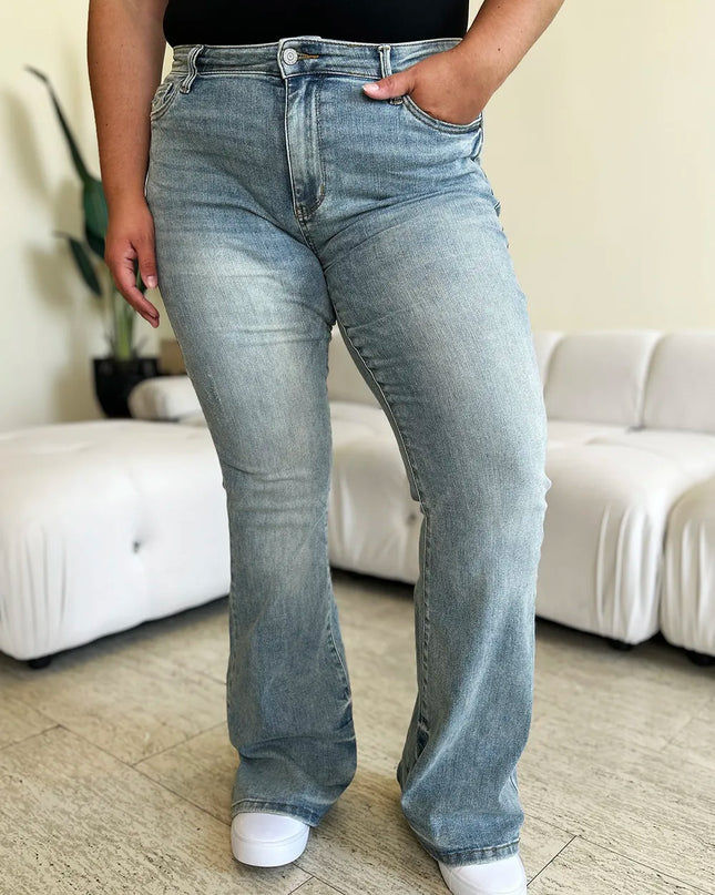 Judy Blue Full Size Mid Rise Flare Jeans