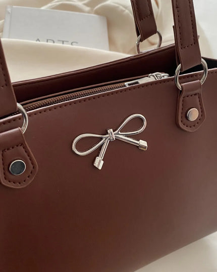Bow PU Leather Shoulder Bag 