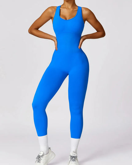 Cutout Racerback Active Jumpsuit 