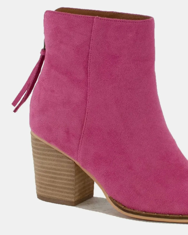Beast Fashion Suede Point Toe Ankle Booties
