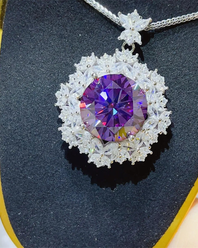 10 Carat Moissanite 925 Sterling Silver Necklace