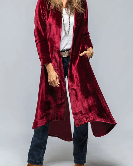 Slit Back Open Front Cardigan