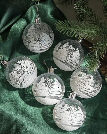 Transparent Acrylic Painted Ball Christmas Ball Decoration Pendant Hanging Ball Ornament Christmas Snow Globe Snow 6 61g