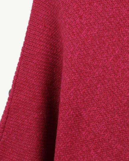 Turtleneck Buttoned Poncho