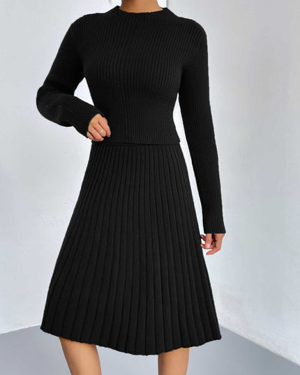 Rib-Knit Sweater and Skirt Set