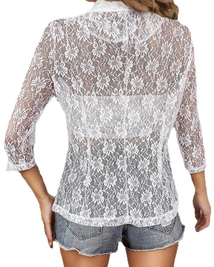Open Front Lace Cardigan