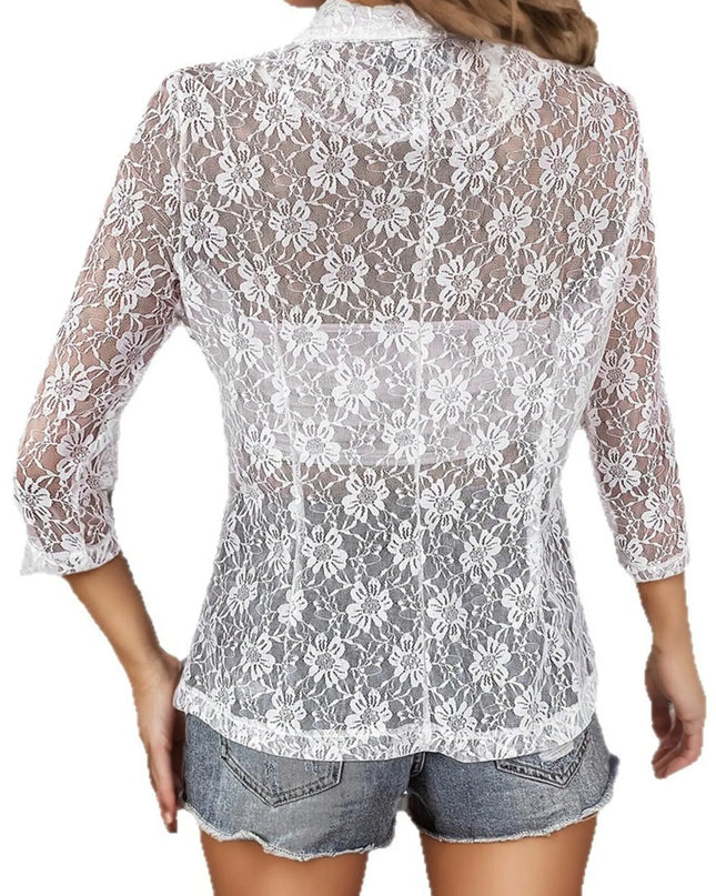 Open Front Lace Cardigan