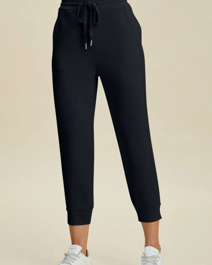 Basic Bae Full Size Air Scuba Drawstring High Waist Cropped Pants