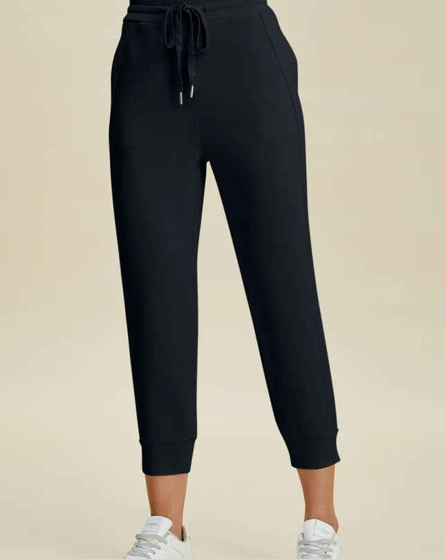 Basic Bae Full Size Air Scuba Drawstring High Waist Cropped Pants