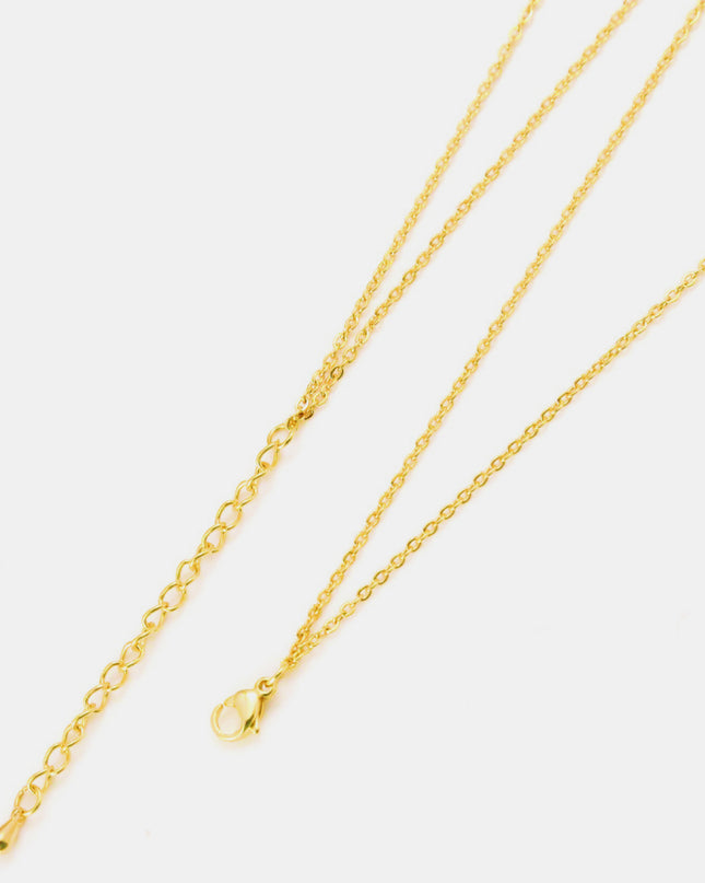 Linked Ring Pendant Chain Necklace