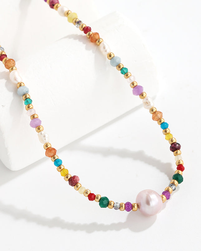 Multicolored Bead Necklace 