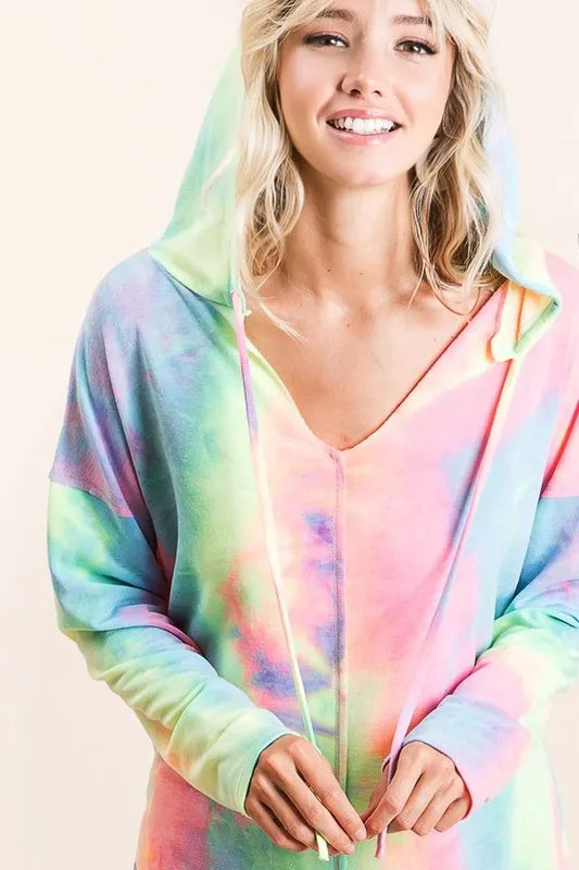 BiBi Tie Dye Terry Long Sleeve Hoodie