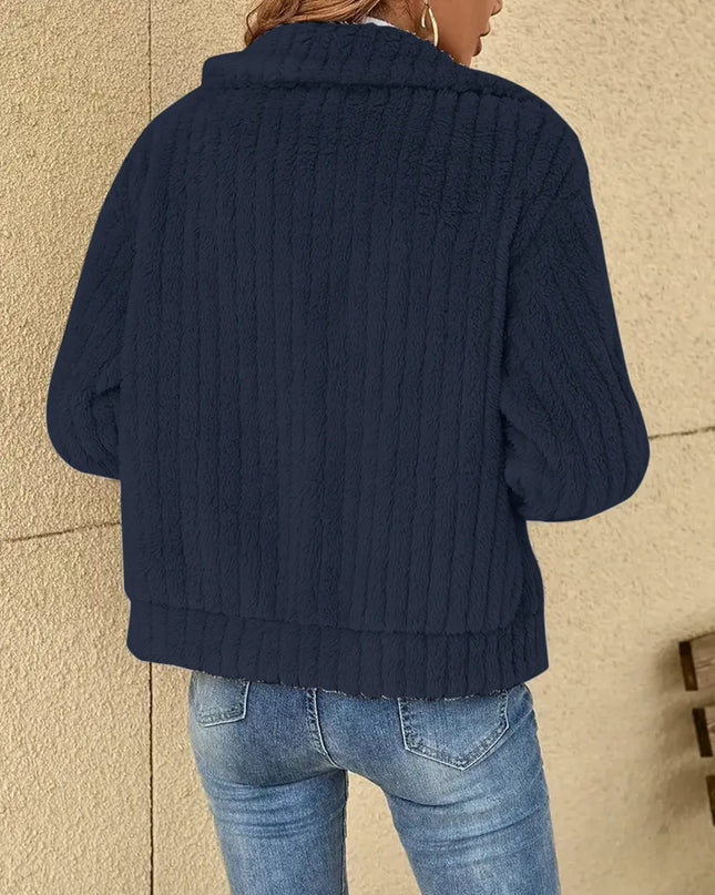 Plush Zip Up Long Sleeve Jacket