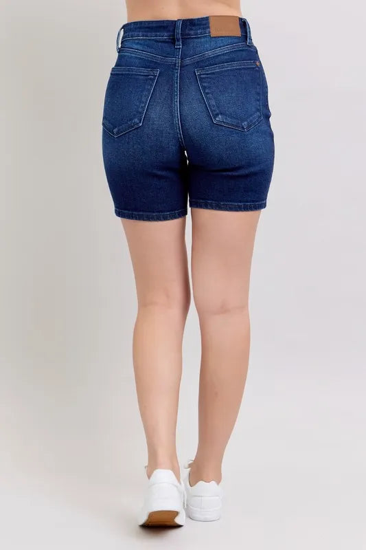 Judy Blue Full Size High Waist V-Front Bermuda Plus Size 