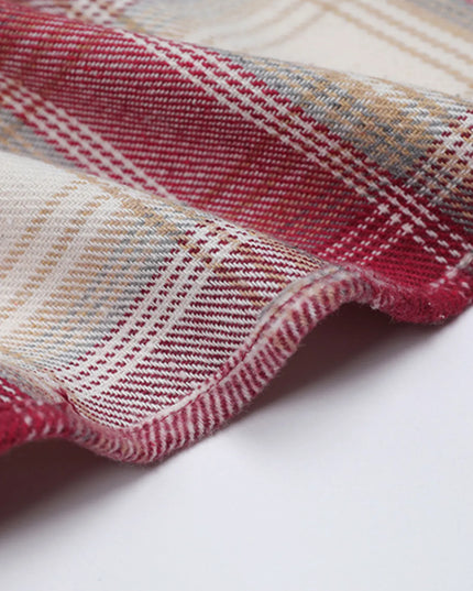 Men's Plaid Button Up Long Sleeve Jacket