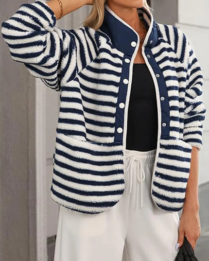 Pocketed Half Snap Sherpa Jacket