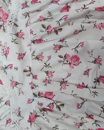 Full Size Floral V-Neck Long Sleeve Mini Dress Plus Size