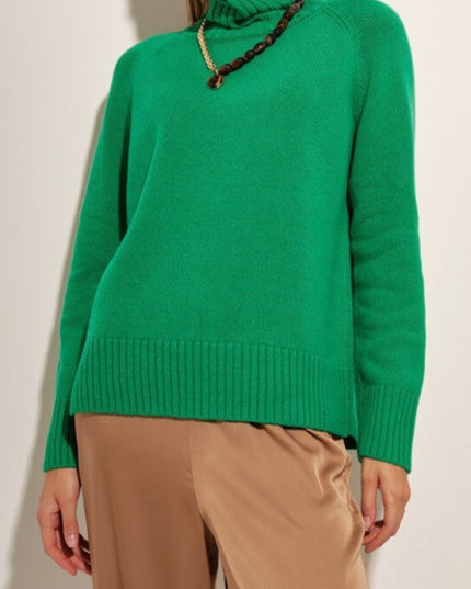 Turtle Neck Raglan Sleeve Sweater