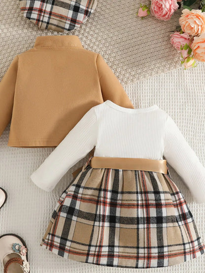 Children's Plaid 3-Piece Outfit Set