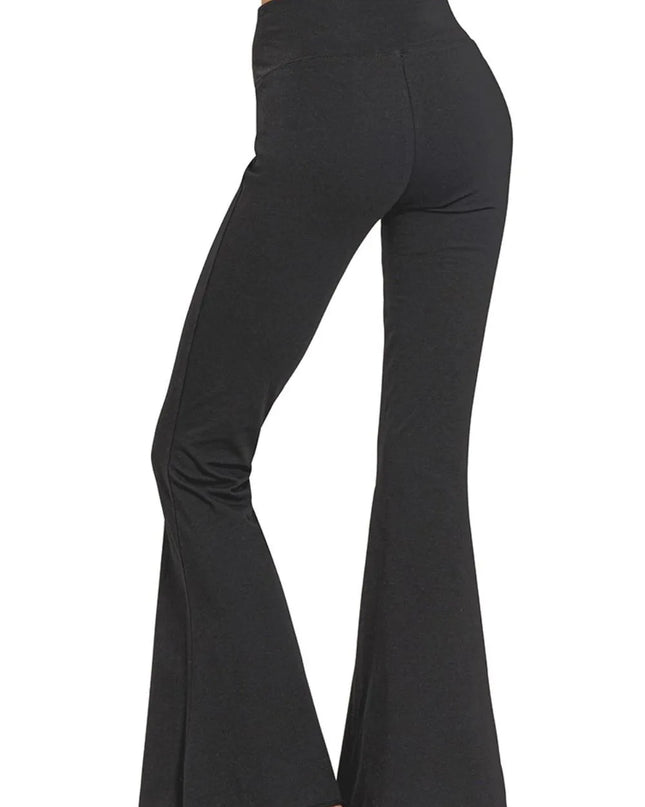 Zenana Raw Edge Hem Flare Yoga Pants
