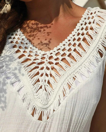 Crochet Detail Beach Cover Up Dress