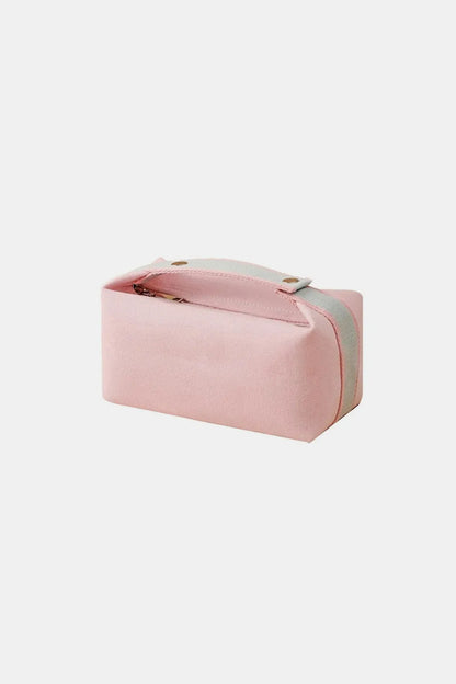 Zenana Waterproof Canvas Travel Cosmetic Bag Pink One Size