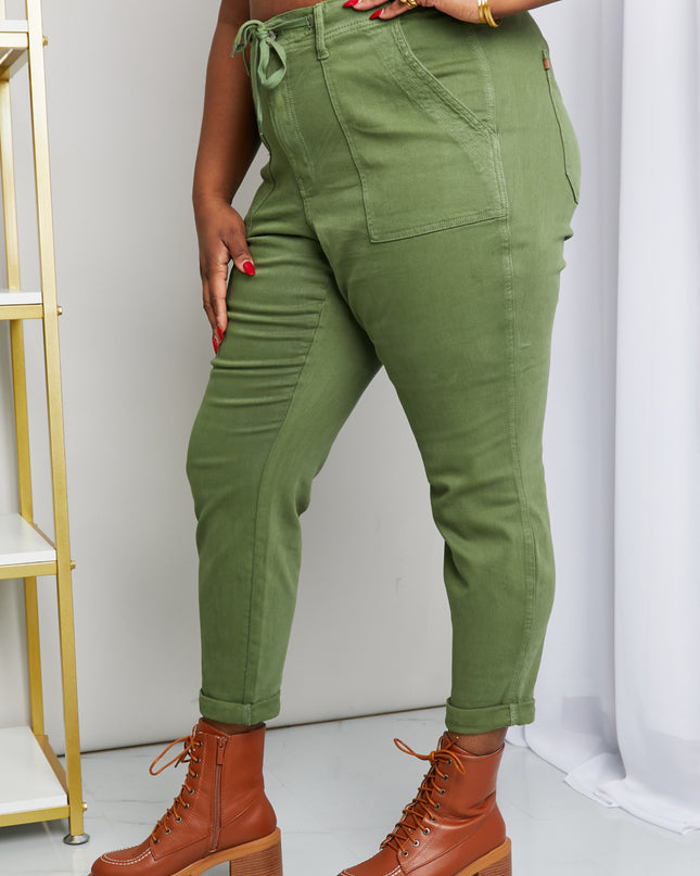 Judy Blue Full Size Drawstring Waist Pocket Jeans