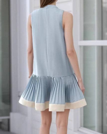 Sleeveless Pleated Hem Dress