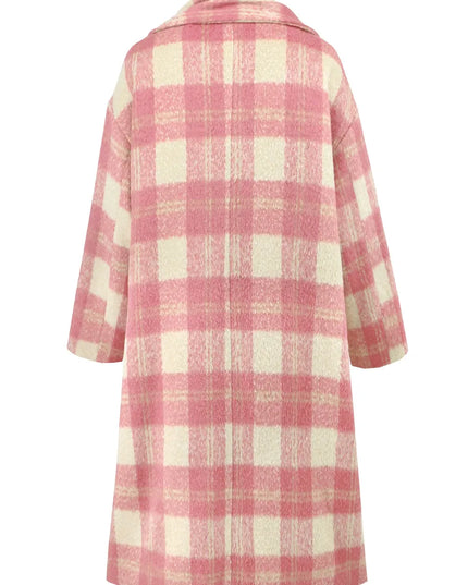 Plaid Button Up Long Sleeve Coat