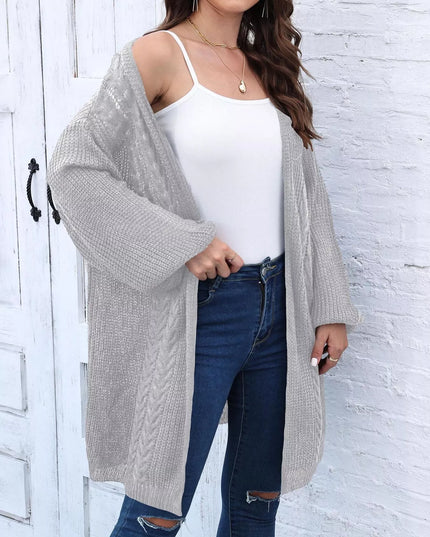 Open Front Long Sleeve Cardigan