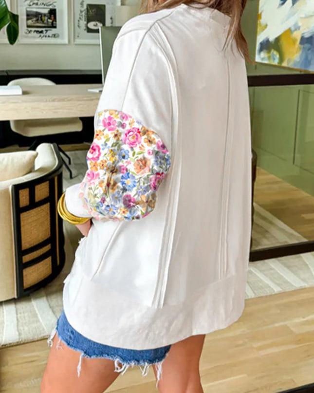 Floral Print Long Sleeve Sweatshirt