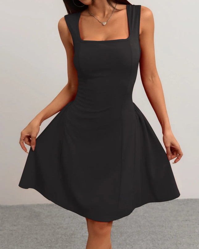 Square Neck Sleeveless Mini Dress
