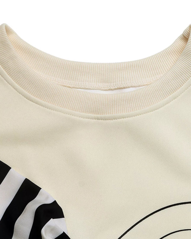 Bow Round Neck Dropped Shoulder Sweatshirt