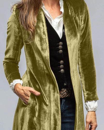 Slit Back Open Front Cardigan