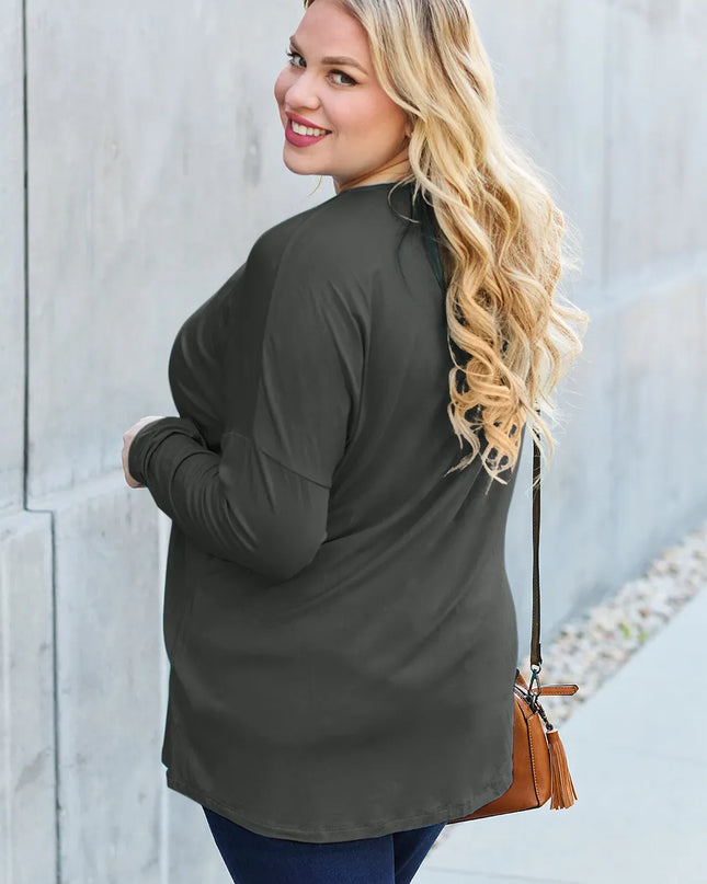 Basic Bae Full Size Round Neck Dropped Shoulder T-Shirt