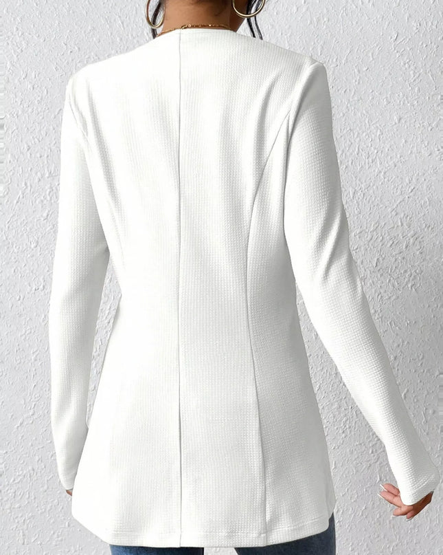 One Button Long Sleeve Blazer