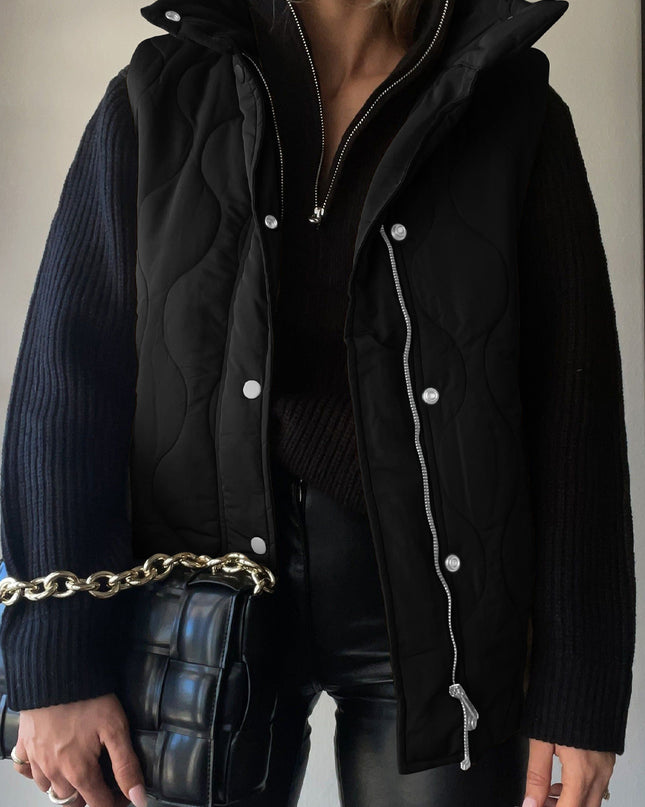 Collared Neck Vest with Pockets