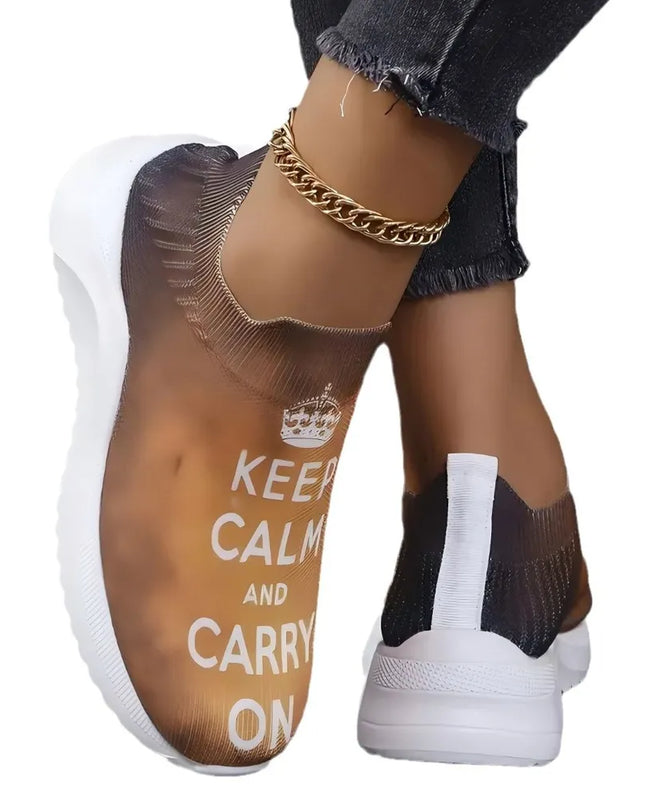 Round Toe Platform Sneakers 