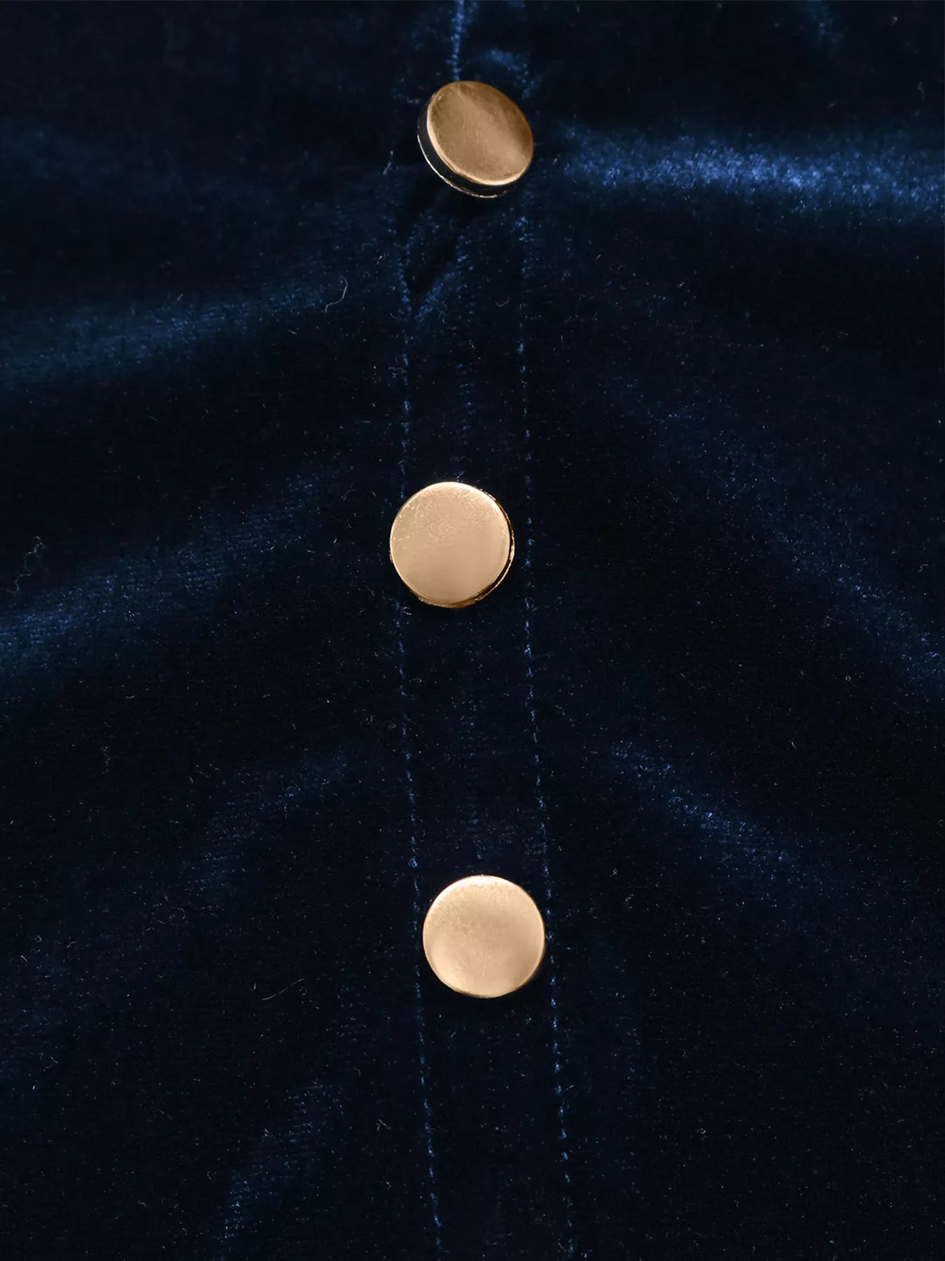 Velvet Button Front Long Sleeve Blouse