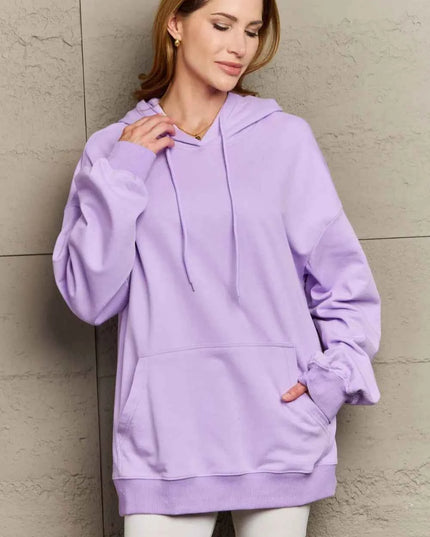 Full Size Drawstring Long Sleeve Hoodie