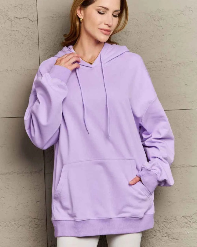 Full Size Drawstring Long Sleeve Hoodie