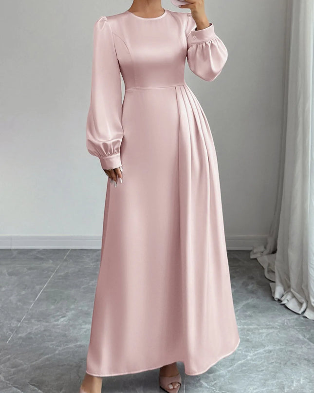 Satin Long Sleeve Maxi Dress