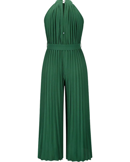 Cutout Tied Pleated Sleeveless Jumpsuit
