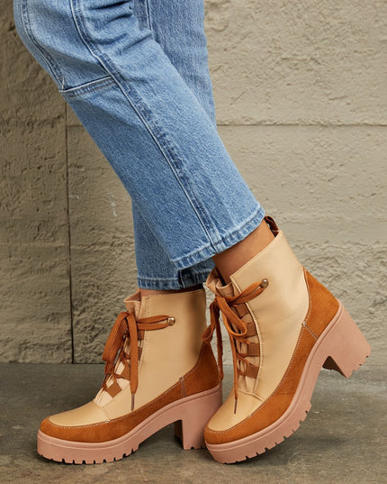 East Lion Corp Lace Up Lug Booties