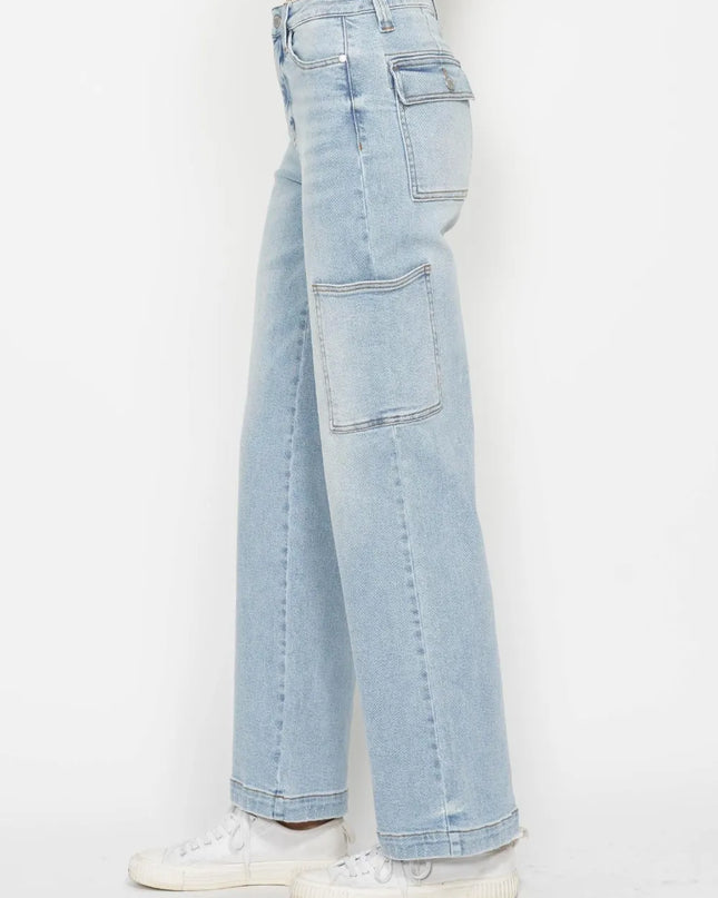 Judy Blue Full Size High Waist Straight Cargo Jeans