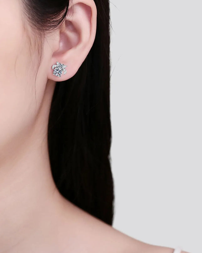 1 Carat Moissanite 925 Sterling Silver Stud Earrings 