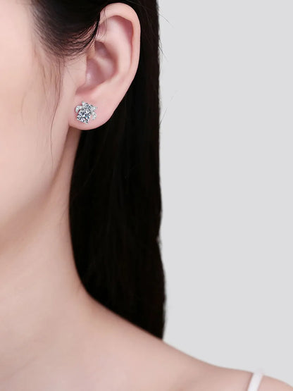 1 Carat Moissanite 925 Sterling Silver Stud Earrings 